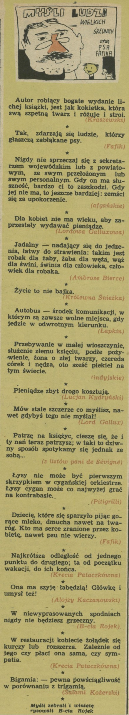 Myśli ludzi wielkich i średnich oraz psa Fafika