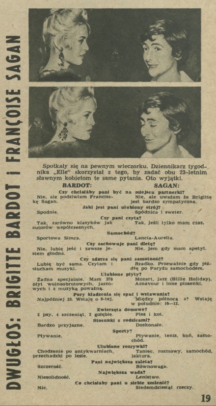 Dwugłos: Brigitte Bardot i Francoise Sagan