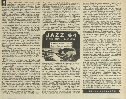 Jazz 64 w Filharmonii Narodowej