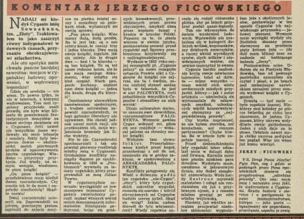 Komentarz Jerzego Ficowskiego