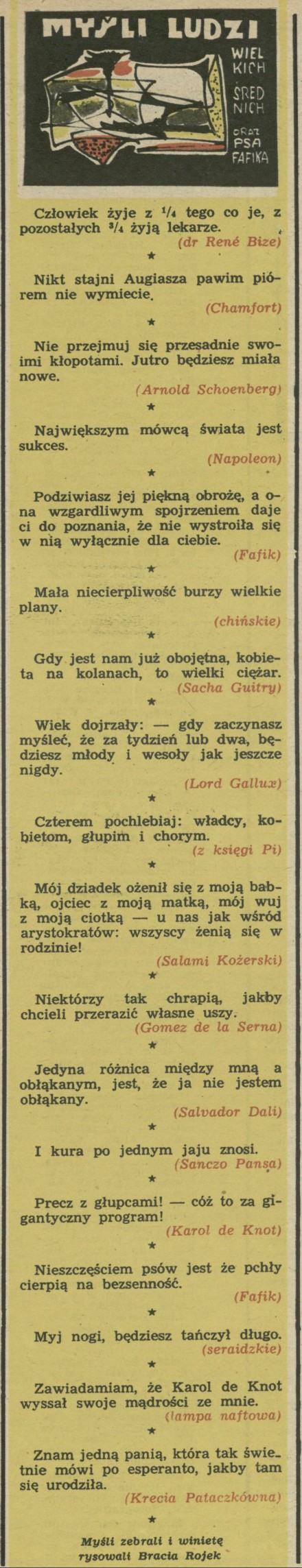 Myśli ludzi wielkich i średnich