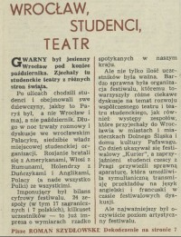 Wrocław, studenci, teatr