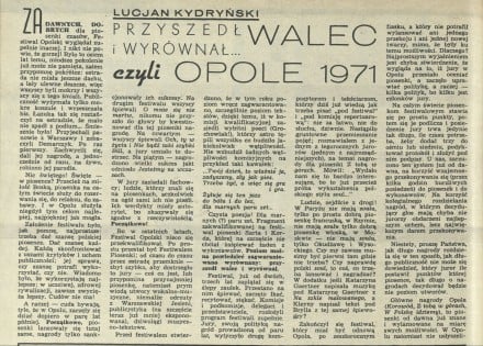Przyszedł walec i wyrównał... czyli Opole 1971