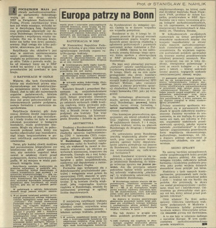 Europa patrzy na Bonn