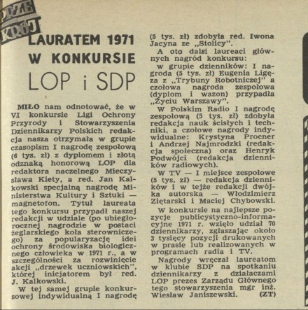 [Laureatem  1971 w konkursie LOP i SDP]