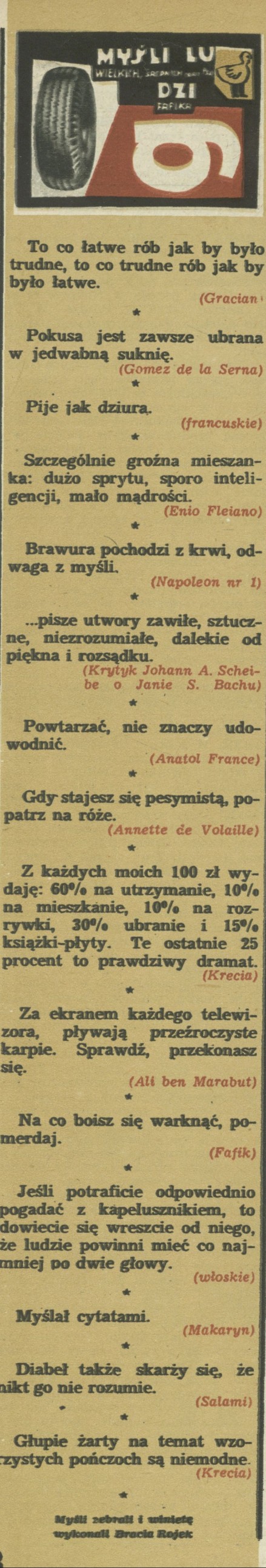 Myśli ludzi wielkich, średnich i psa Fafika