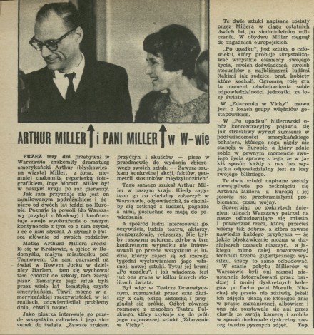 Artur Miller i Pani Miller w Warszawie