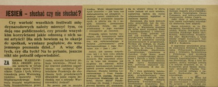 Jesień - słuchać czy nie słuchać?