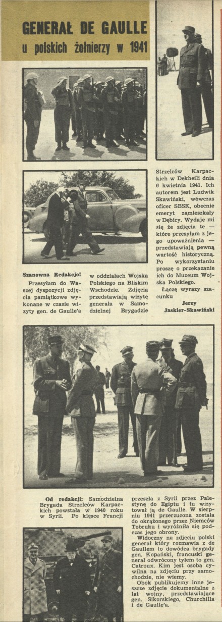 Generał de Gaulle u polskich żołnierzy w 1941