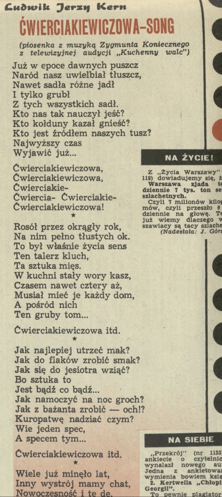 Ćwierciakiewiczowa song