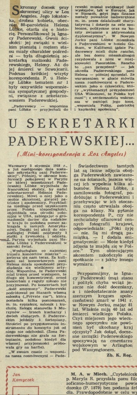 U sekretarki Paderewskiej