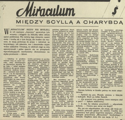 Miraculum. Między Scyllą a Charybdą