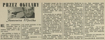 Przez okulary Sławomira Mrożka