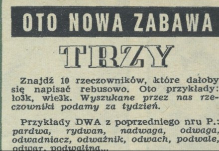 Oto nowa zabawa: trzy