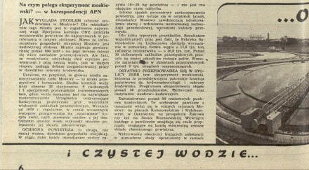 ...o czystym powietrzu i czystej wodzie...