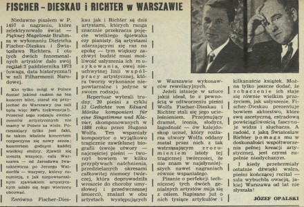 Fische-Dieskau i Richter w Warszawie