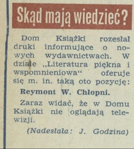 Skąd mają wiedzieć?