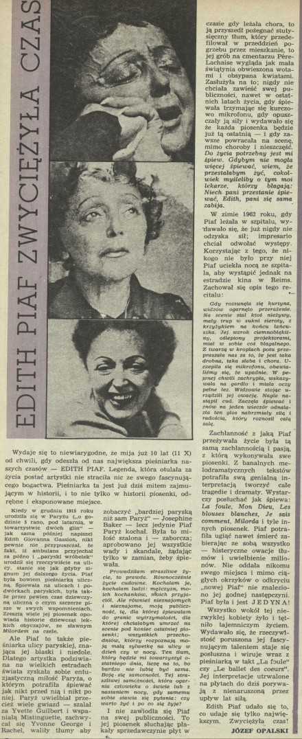 Edith Piaf zwyciężyła czas