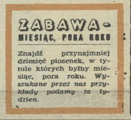 Zabawa - miesiąc, pora roku