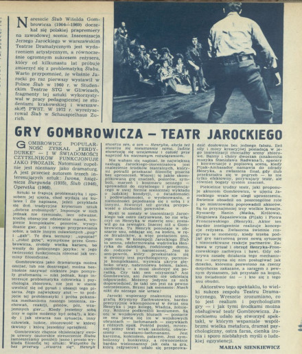 Gry Gombrowicza – teatr Jarockiego