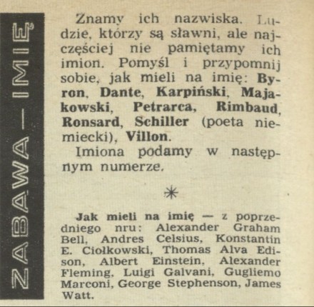 Zabawa -imię