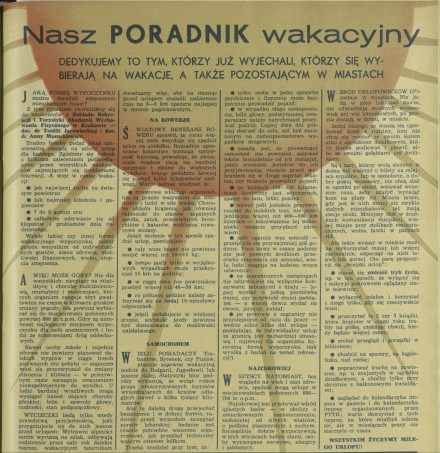 Nasz poradnik wakacyjny