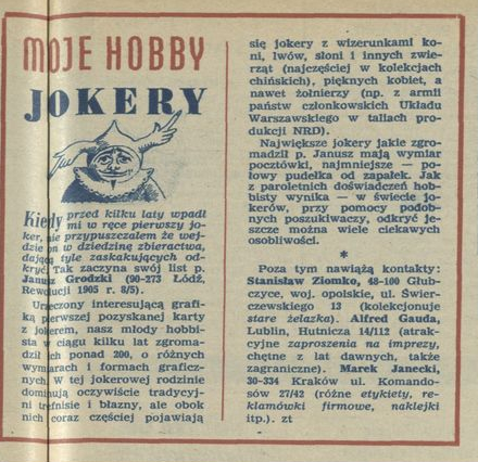 Moje hobby – Jokery