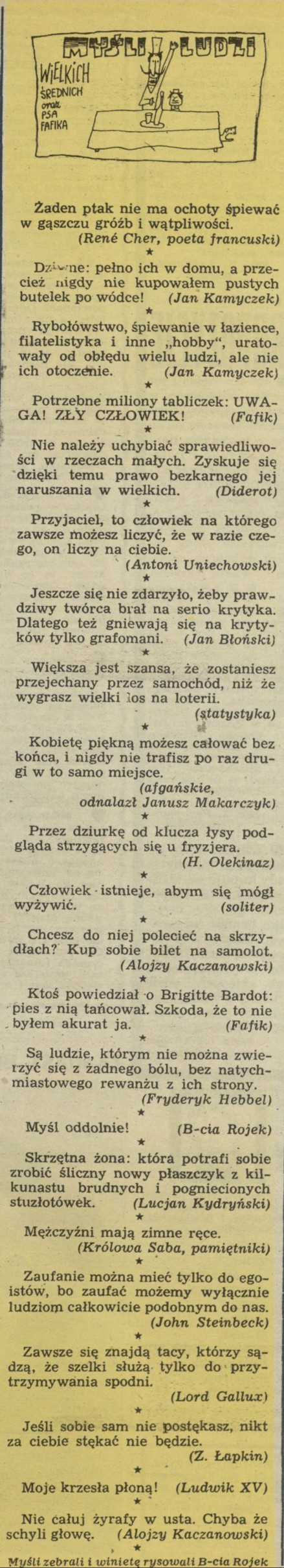 Myśli ludzi wielkich i średnich oraz psa Fafika