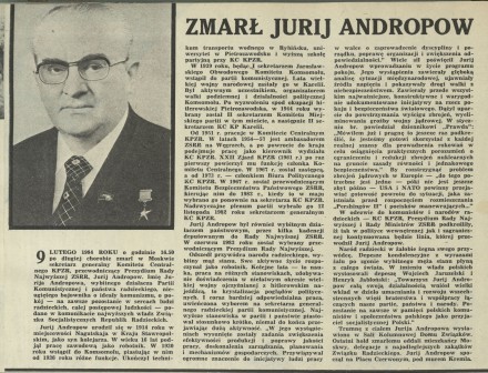 Zmarł Jurij Andropow