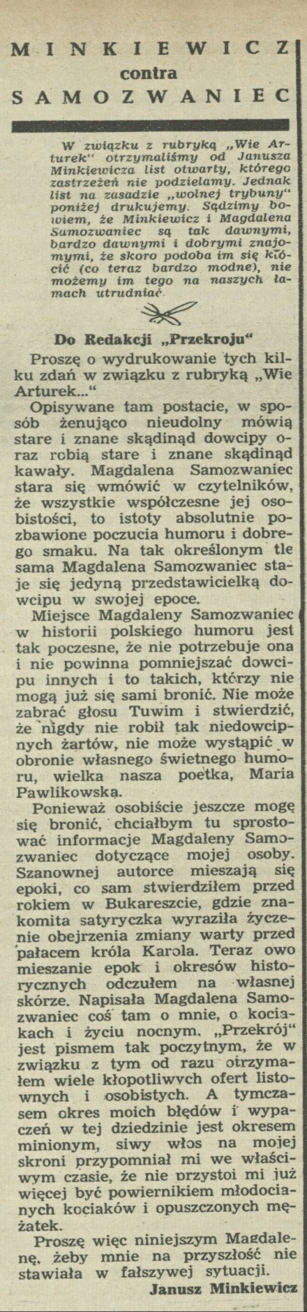 Minkiewicz kontra Samozwaniec