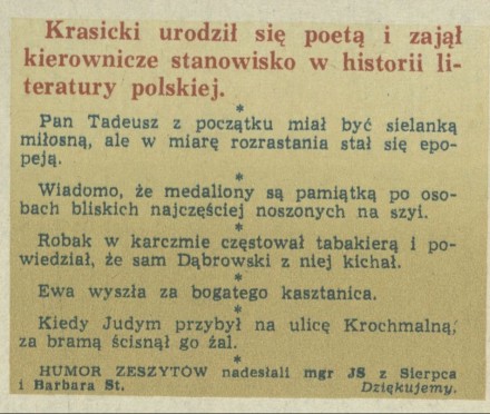 Krasicki urodził się poetą