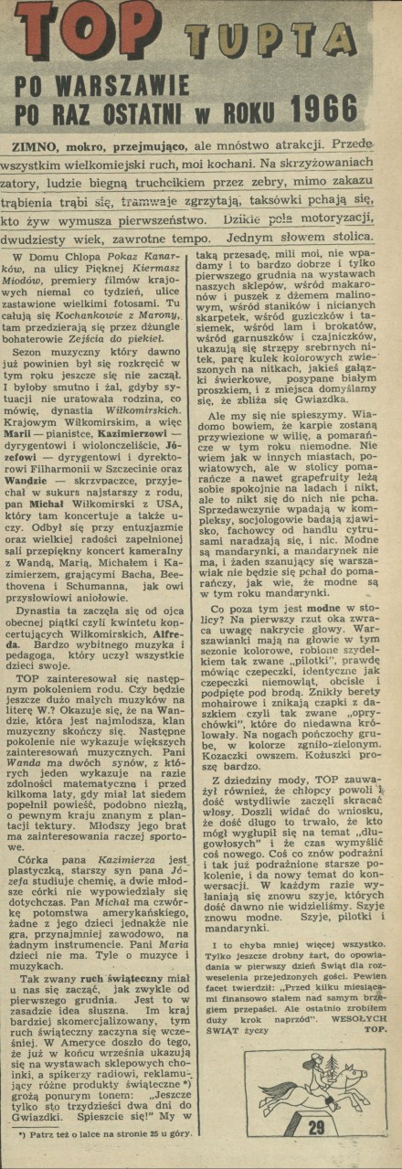 Top tupta po Warszawie po raz ostatni w roku 1966