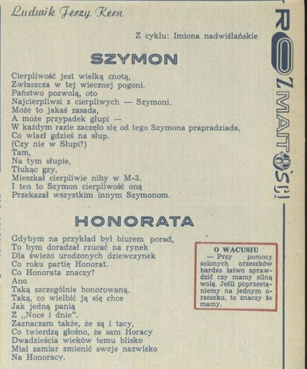 Szymon, Honorata