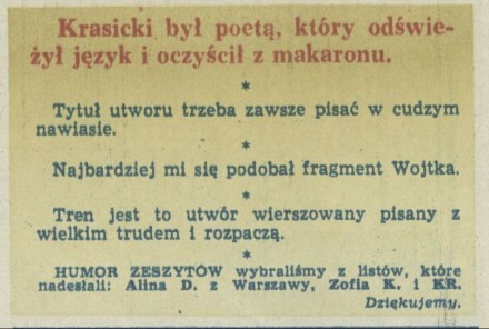 Krasicki był poetą