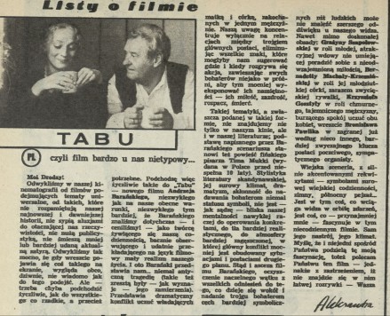 "Tabu" czyli film bardzo u nas nietypowy...