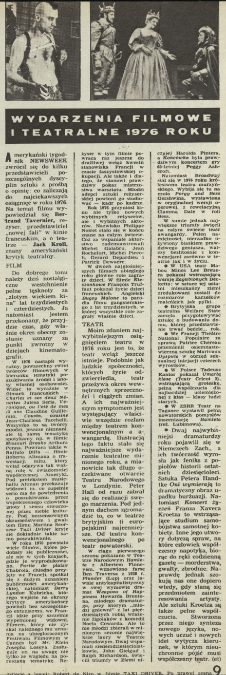 Wydarzenie filmowe i teatralne 1976 roku