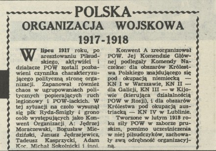 Polska Organizacja Wojskowa 1917 - 1918