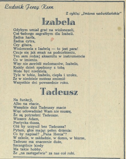 Izabela, Tadeusz