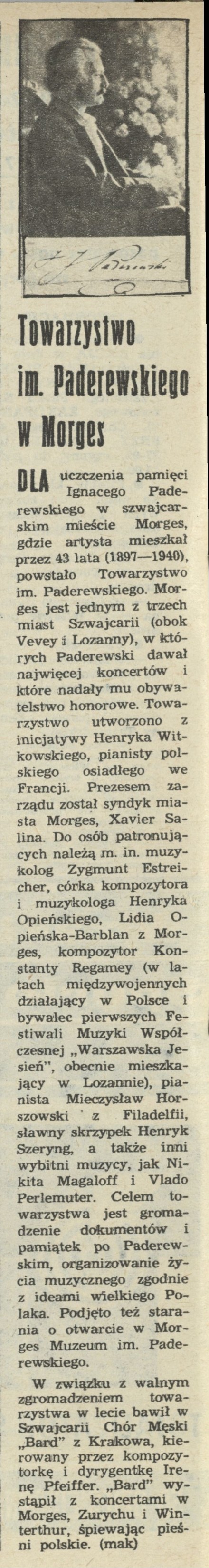 Towarzystwo im. Paderewskiego w Morges