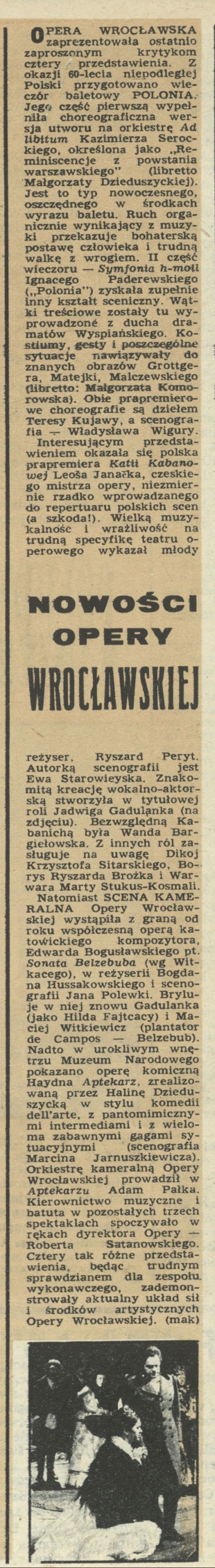Nowości Opery Wrocławskiej