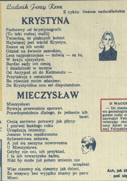 Z cyklu: imiona nadwiślańskie: Krystyna, Mieczysław