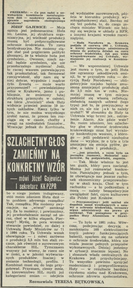 Szlachetny głos zamieńmy na konkretny wzór - mówi Józef Gajewicz I sekretarz KC PZPR