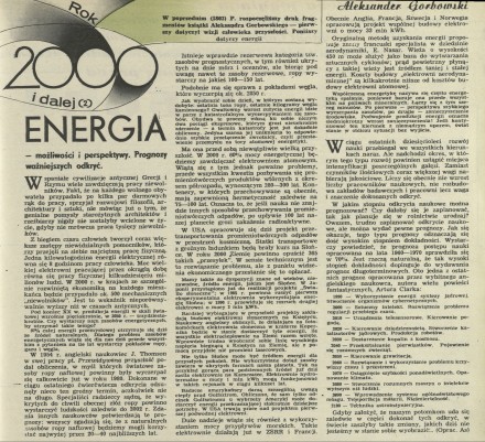 Rok 2000 i dalej (2). Energia