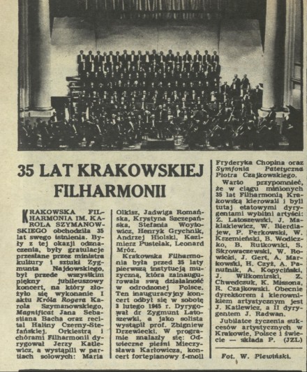 35 lat Krakowskiej Filharmonii