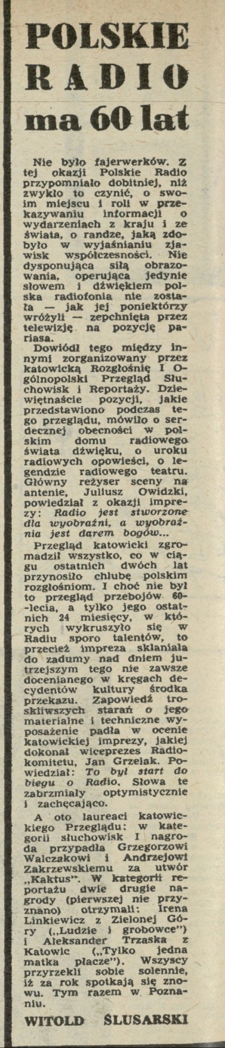 Polskie radio ma 60 lat