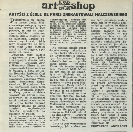 Art Shop. Artyści z École de Paris znokautowali Malczewskiego