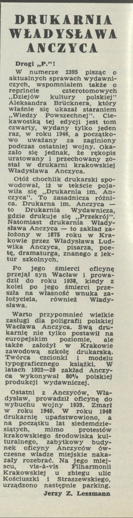 Drukarnia Władysława Anczyca