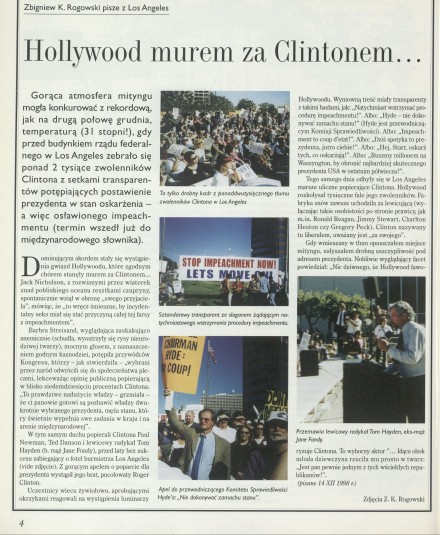 Hollywood murem za Clintonem