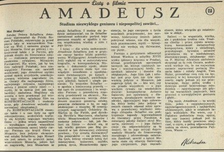 "Amadeusz" - Studium niezwykłego geniuszu i niepospolitej zawiści...
