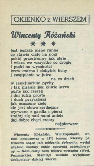 Okienko z wierszem